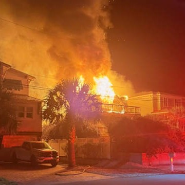 Fire Destroys Porpoise Point Home in Vilano Beach